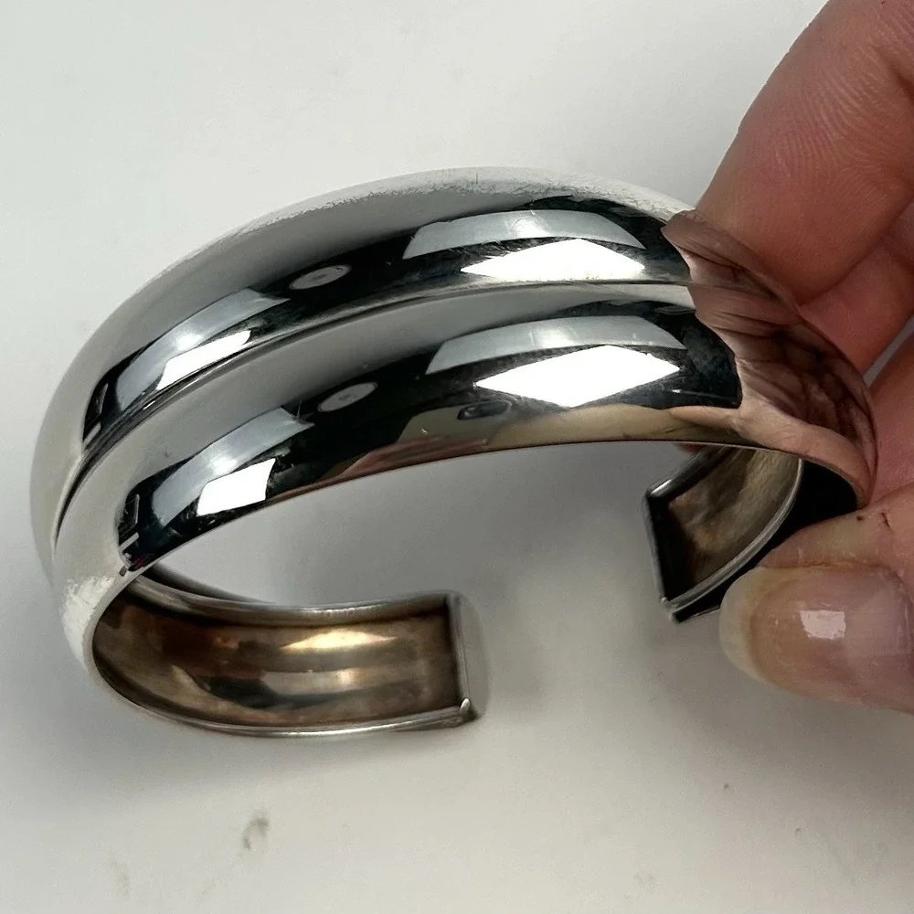 Stefani Argento 925 Italy Sterling Silver Bypass Cuff Bracelet 20.6g